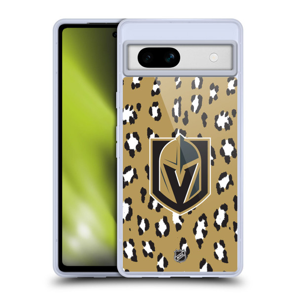 NHL Vegas Golden Knights Leopard Pattern Soft Gel Case for Google Pixel 7a