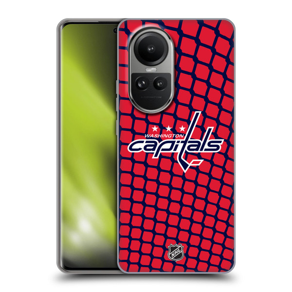 NHL Washington Capitals Net Pattern Soft Gel Case for OPPO Reno10 5G / Reno10 Pro 5G