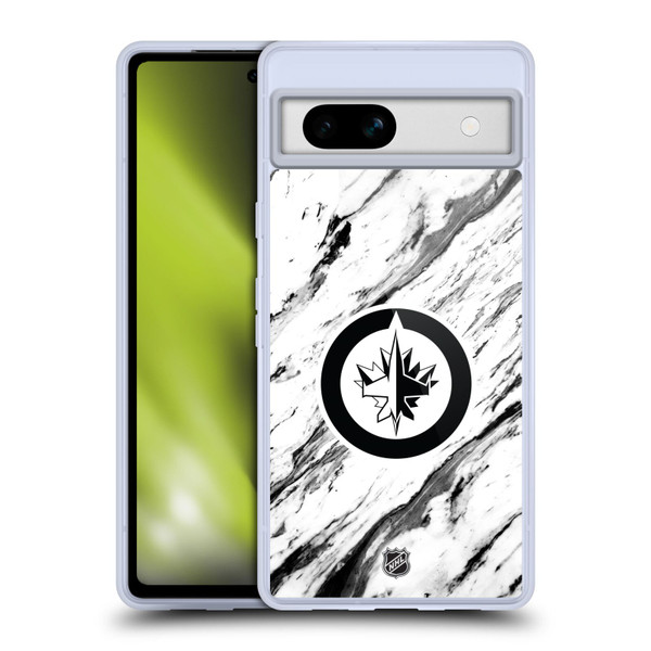 NHL Winnipeg Jets Marble Soft Gel Case for Google Pixel 7a