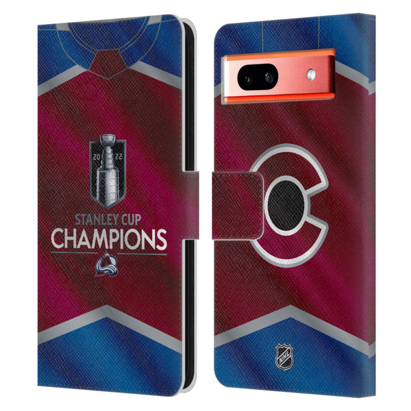 NHL 2022 Stanley Cup Champions Colorado Avalanche Jersey Leather Book Wallet Case Cover For Google Pixel 7a