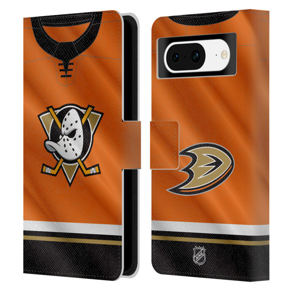 NHL Anaheim Ducks Jersey Leather Book Wallet Case Cover For Google Pixel 8