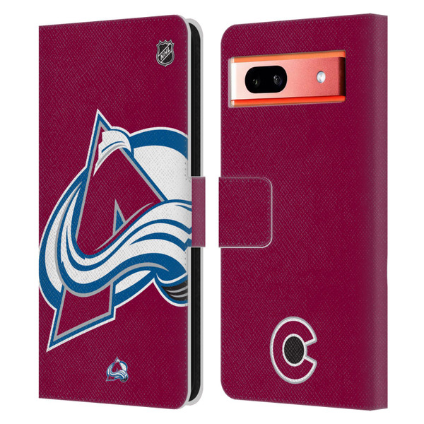 NHL Colorado Avalanche Oversized Leather Book Wallet Case Cover For Google Pixel 7a
