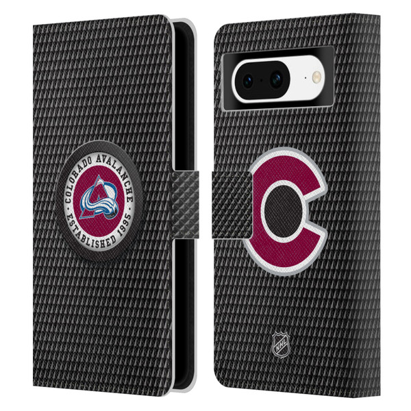 NHL Colorado Avalanche Puck Texture Leather Book Wallet Case Cover For Google Pixel 8