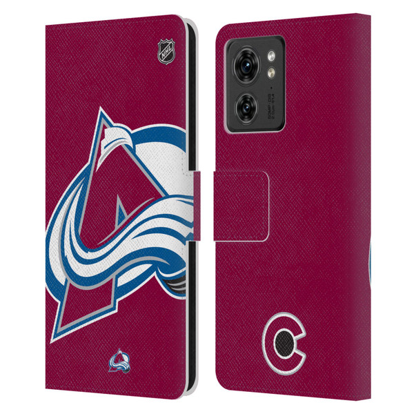 NHL Colorado Avalanche Oversized Leather Book Wallet Case Cover For Motorola Moto Edge 40