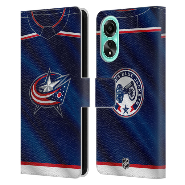 NHL Columbus Blue Jackets Jersey Leather Book Wallet Case Cover For OPPO A78 4G