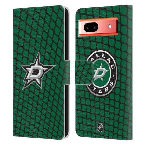 NHL Dallas Stars Net Pattern Leather Book Wallet Case Cover For Google Pixel 7a