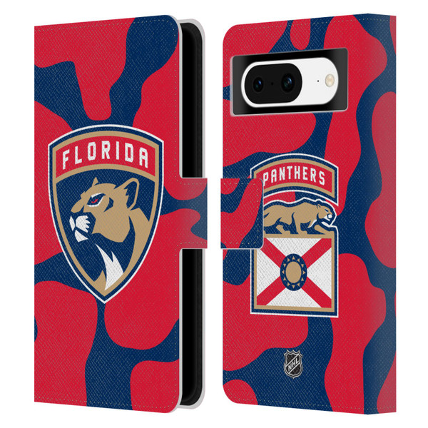 NHL Florida Panthers Cow Pattern Leather Book Wallet Case Cover For Google Pixel 8