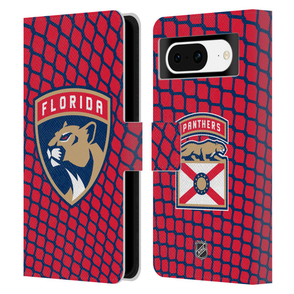 NHL Florida Panthers Net Pattern Leather Book Wallet Case Cover For Google Pixel 8
