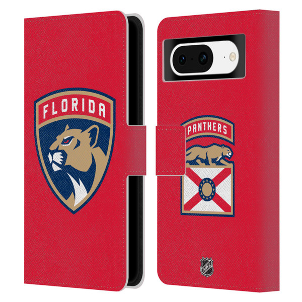 NHL Florida Panthers Plain Leather Book Wallet Case Cover For Google Pixel 8