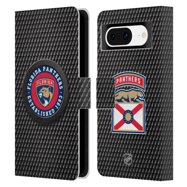 NHL Florida Panthers Puck Texture Leather Book Wallet Case Cover For Google Pixel 8