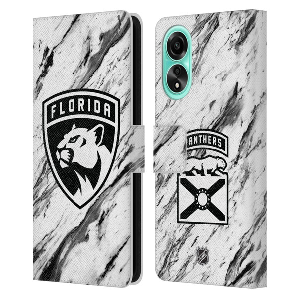 NHL Florida Panthers Marble Leather Book Wallet Case Cover For OPPO A78 4G