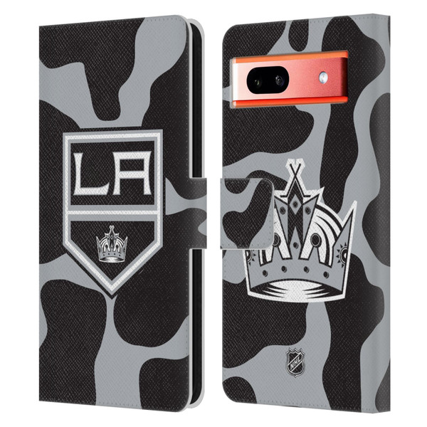 NHL Los Angeles Kings Cow Pattern Leather Book Wallet Case Cover For Google Pixel 7a