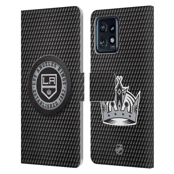 NHL Los Angeles Kings Puck Texture Leather Book Wallet Case Cover For Motorola Moto Edge 40 Pro