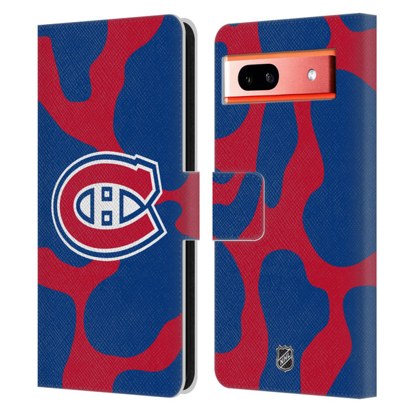 NHL Montreal Canadiens Cow Pattern Leather Book Wallet Case Cover For Google Pixel 7a