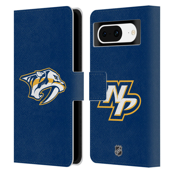 NHL Nashville Predators Plain Leather Book Wallet Case Cover For Google Pixel 8