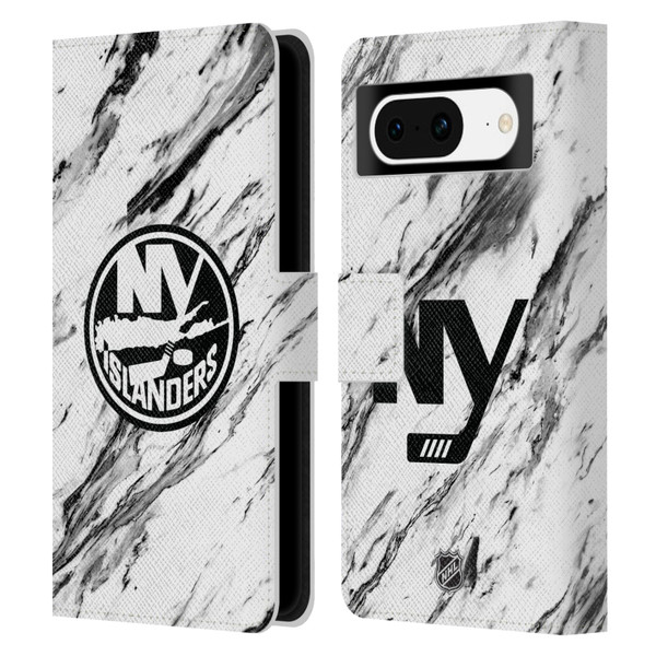 NHL New York Islanders Marble Leather Book Wallet Case Cover For Google Pixel 8