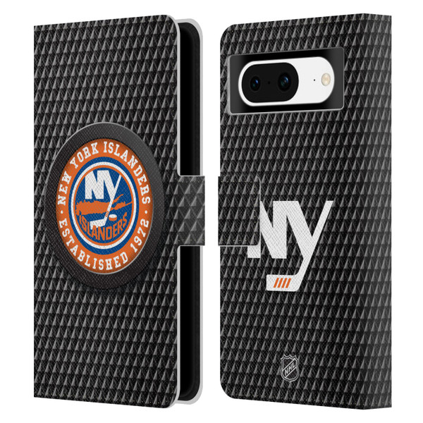 NHL New York Islanders Puck Texture Leather Book Wallet Case Cover For Google Pixel 8