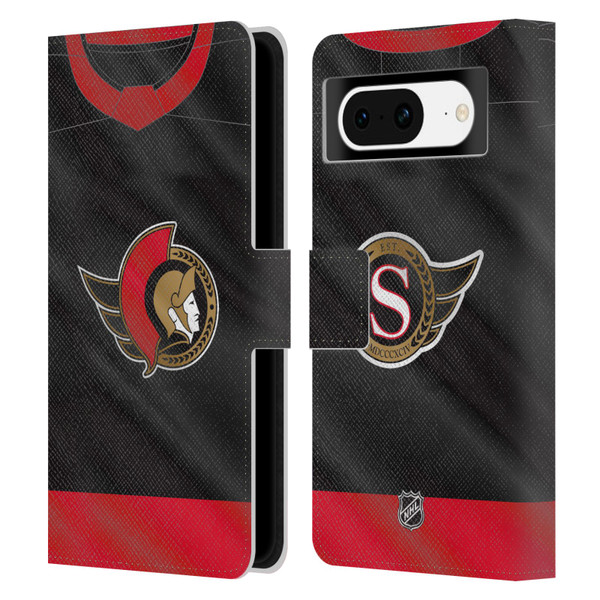 NHL Ottawa Senators Jersey Leather Book Wallet Case Cover For Google Pixel 8