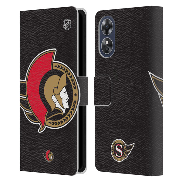 NHL Ottawa Senators Oversized Leather Book Wallet Case Cover For OPPO A17