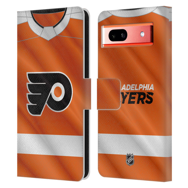 NHL Philadelphia Flyers Jersey Leather Book Wallet Case Cover For Google Pixel 7a