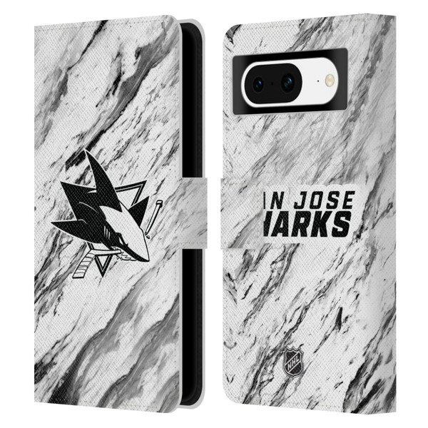 NHL San Jose Sharks Marble Leather Book Wallet Case Cover For Google Pixel 8
