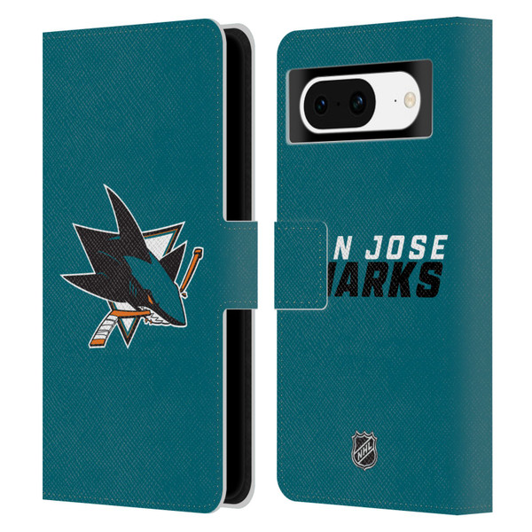 NHL San Jose Sharks Plain Leather Book Wallet Case Cover For Google Pixel 8