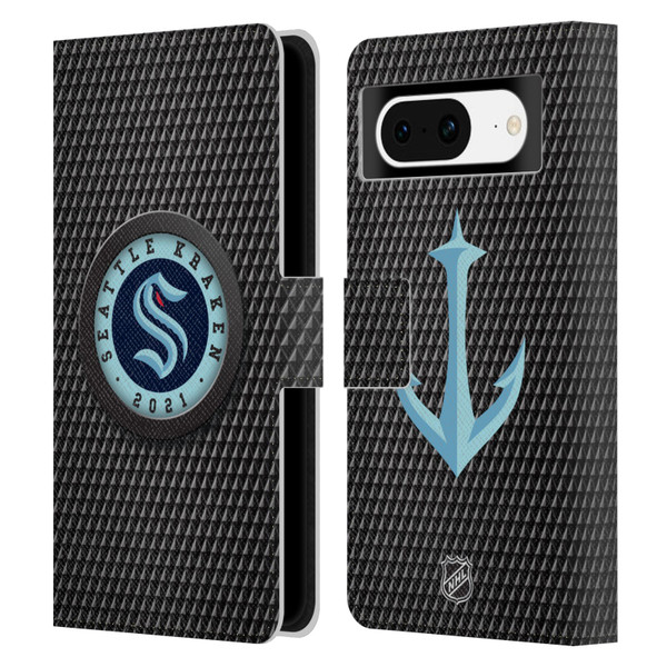 NHL Seattle Kraken Puck Texture Leather Book Wallet Case Cover For Google Pixel 8