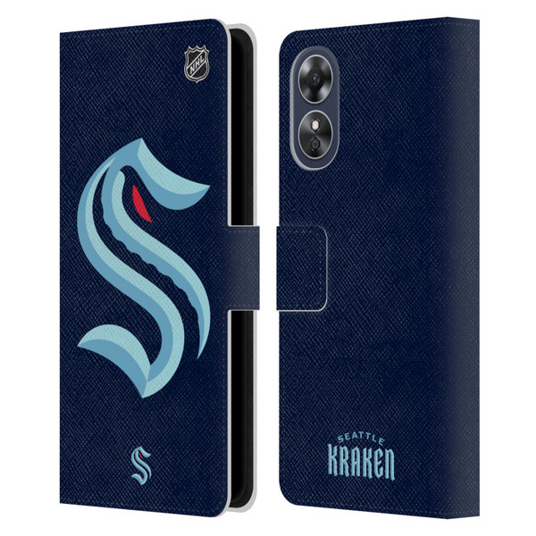 NHL Seattle Kraken Oversized Leather Book Wallet Case Cover For OPPO A17