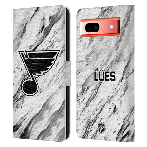 NHL St Louis Blues Marble Leather Book Wallet Case Cover For Google Pixel 7a