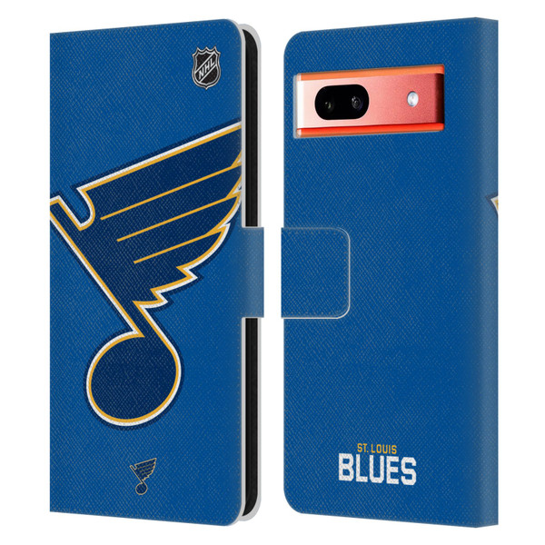 NHL St Louis Blues Oversized Leather Book Wallet Case Cover For Google Pixel 7a