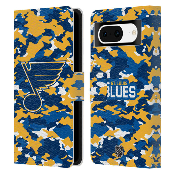 NHL St Louis Blues Camouflage Leather Book Wallet Case Cover For Google Pixel 8