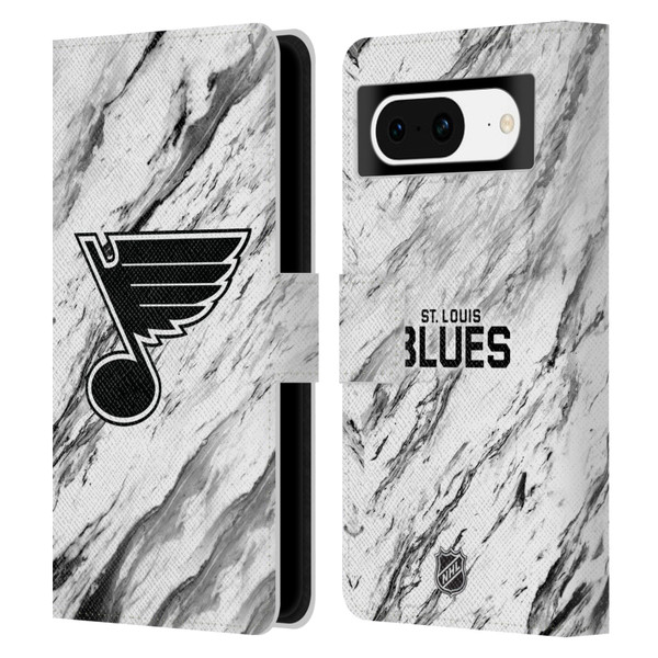 NHL St Louis Blues Marble Leather Book Wallet Case Cover For Google Pixel 8