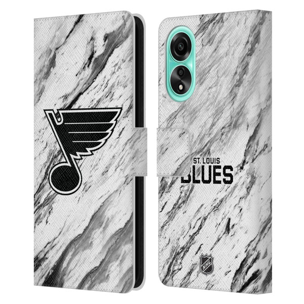NHL St Louis Blues Marble Leather Book Wallet Case Cover For OPPO A78 4G