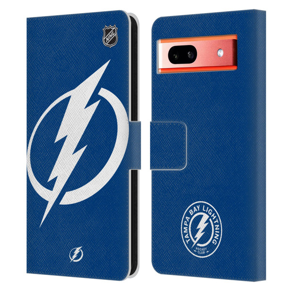 NHL Tampa Bay Lightning Oversized Leather Book Wallet Case Cover For Google Pixel 7a