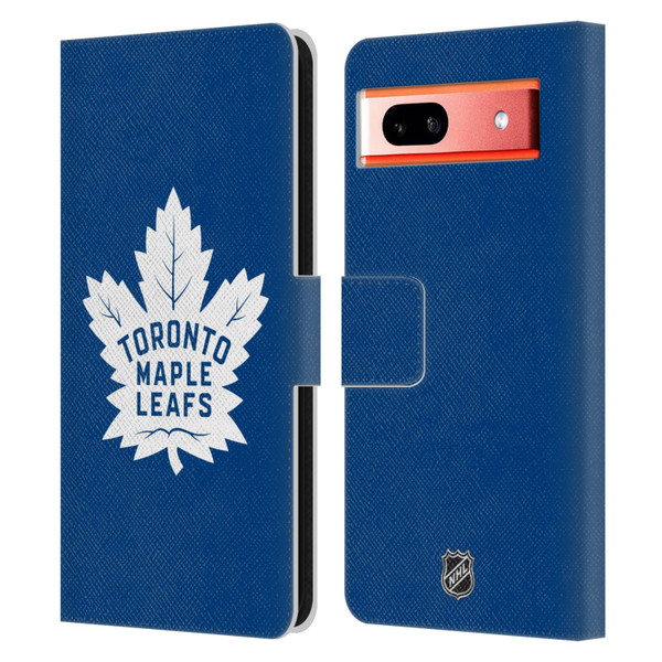 NHL Toronto Maple Leafs Plain Leather Book Wallet Case Cover For Google Pixel 7a