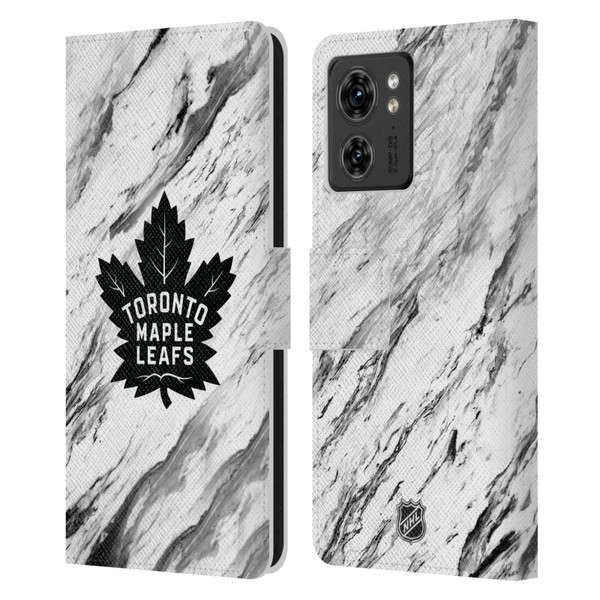 NHL Toronto Maple Leafs Marble Leather Book Wallet Case Cover For Motorola Moto Edge 40