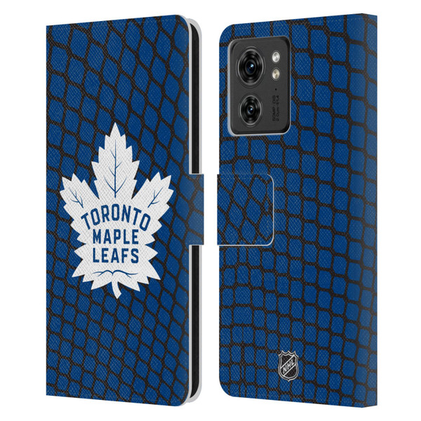 NHL Toronto Maple Leafs Net Pattern Leather Book Wallet Case Cover For Motorola Moto Edge 40