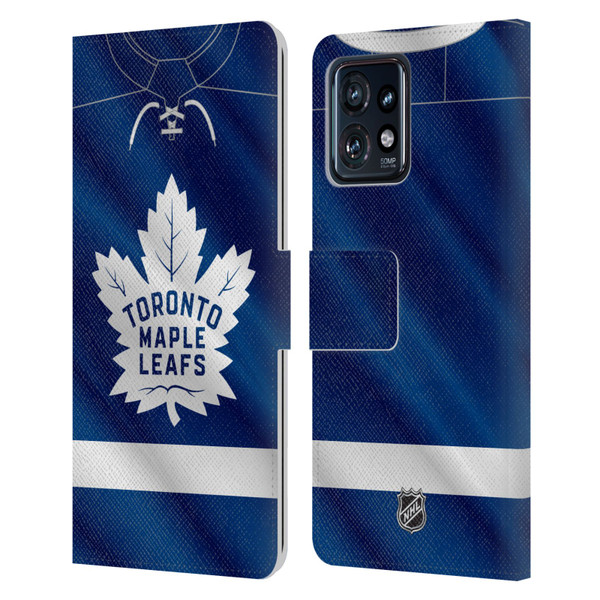 NHL Toronto Maple Leafs Jersey Leather Book Wallet Case Cover For Motorola Moto Edge 40 Pro