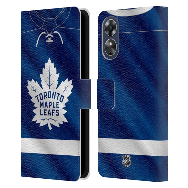 NHL Toronto Maple Leafs Jersey Leather Book Wallet Case Cover For OPPO A17