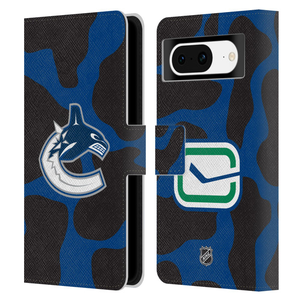 NHL Vancouver Canucks Cow Pattern Leather Book Wallet Case Cover For Google Pixel 8