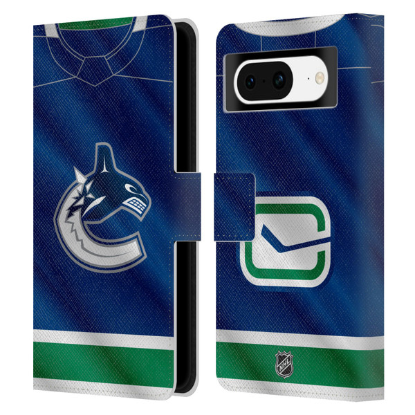NHL Vancouver Canucks Jersey Leather Book Wallet Case Cover For Google Pixel 8