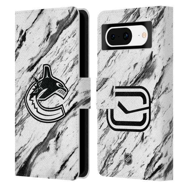 NHL Vancouver Canucks Marble Leather Book Wallet Case Cover For Google Pixel 8