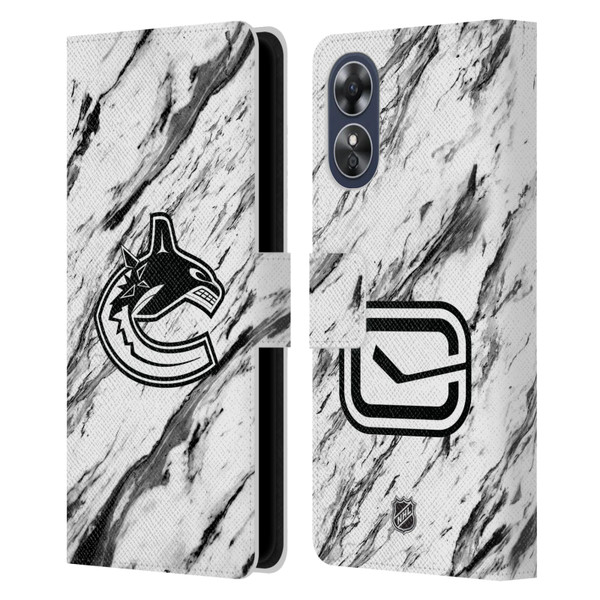 NHL Vancouver Canucks Marble Leather Book Wallet Case Cover For OPPO A17