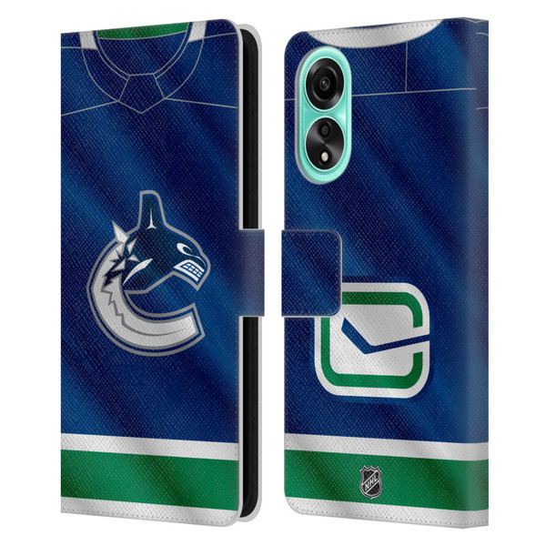 NHL Vancouver Canucks Jersey Leather Book Wallet Case Cover For OPPO A78 4G
