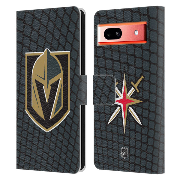 NHL Vegas Golden Knights Net Pattern Leather Book Wallet Case Cover For Google Pixel 7a