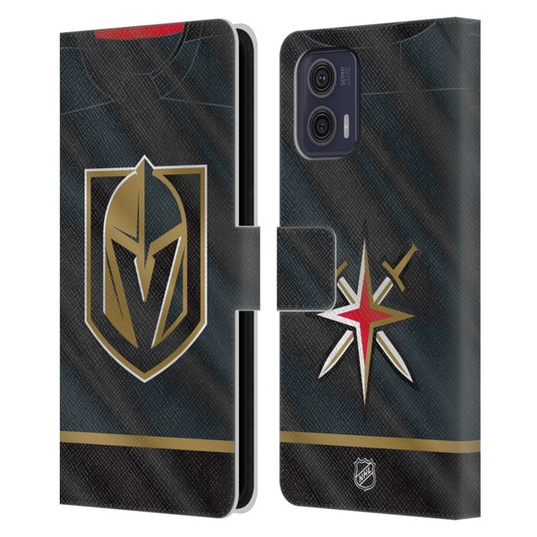 NHL Vegas Golden Knights Jersey Leather Book Wallet Case Cover For Motorola Moto G73 5G