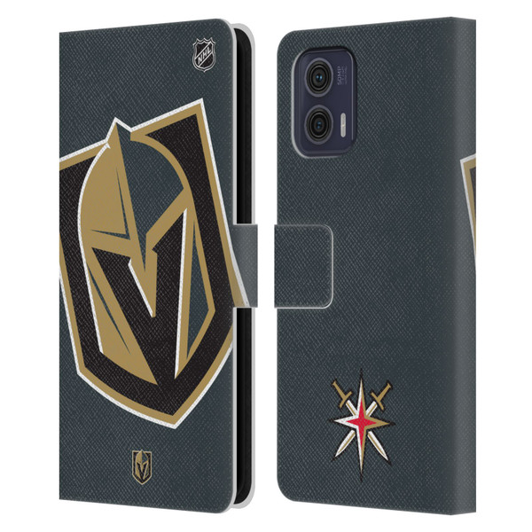 NHL Vegas Golden Knights Oversized Leather Book Wallet Case Cover For Motorola Moto G73 5G