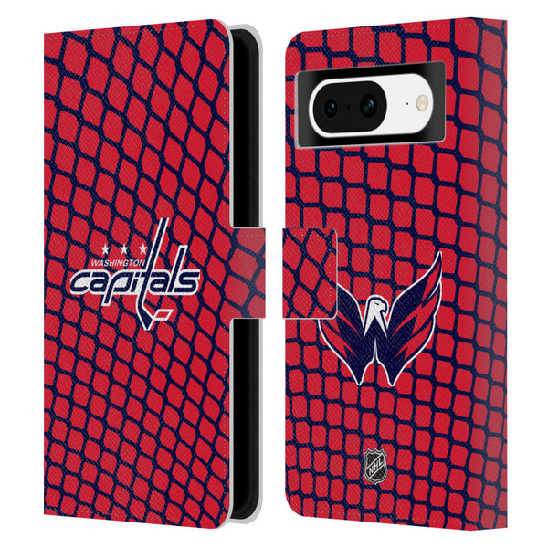 NHL Washington Capitals Net Pattern Leather Book Wallet Case Cover For Google Pixel 8