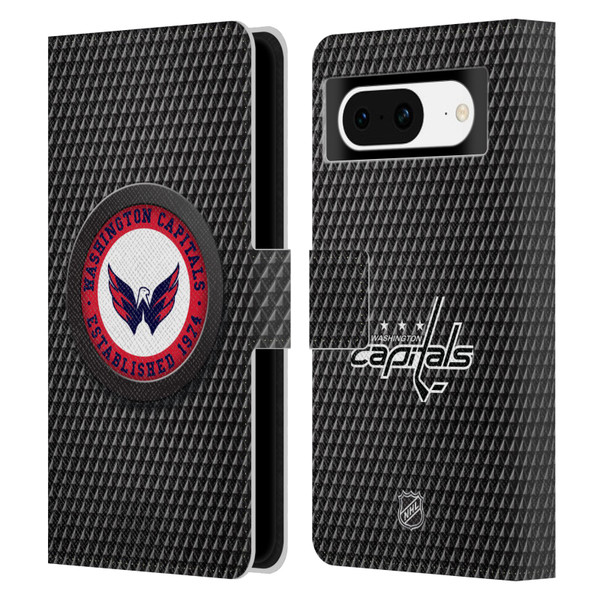 NHL Washington Capitals Puck Texture Leather Book Wallet Case Cover For Google Pixel 8