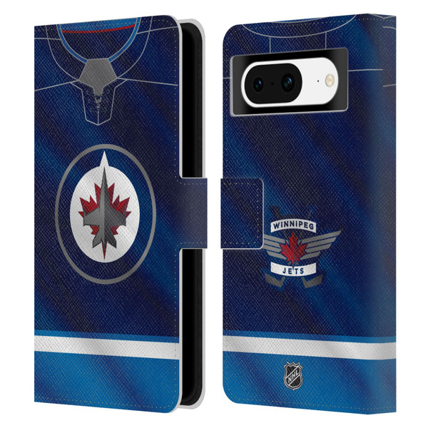 NHL Winnipeg Jets Jersey Leather Book Wallet Case Cover For Google Pixel 8